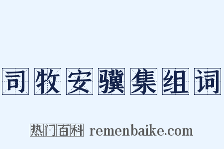 司牧安骥集组词是什么意思的图片